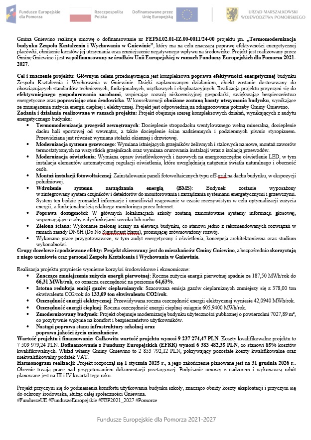 Material informacyjny o projekcie termo Material informacyjny o projekcie termo