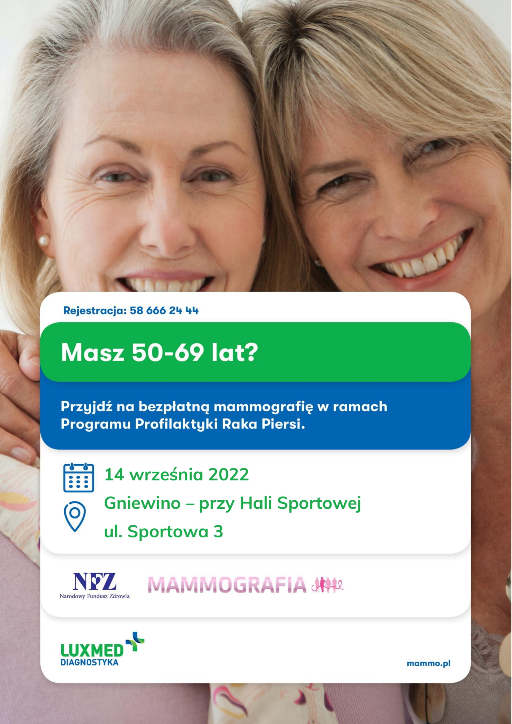 Badania mammograficzne dla Pań w wieku 50-69 lat