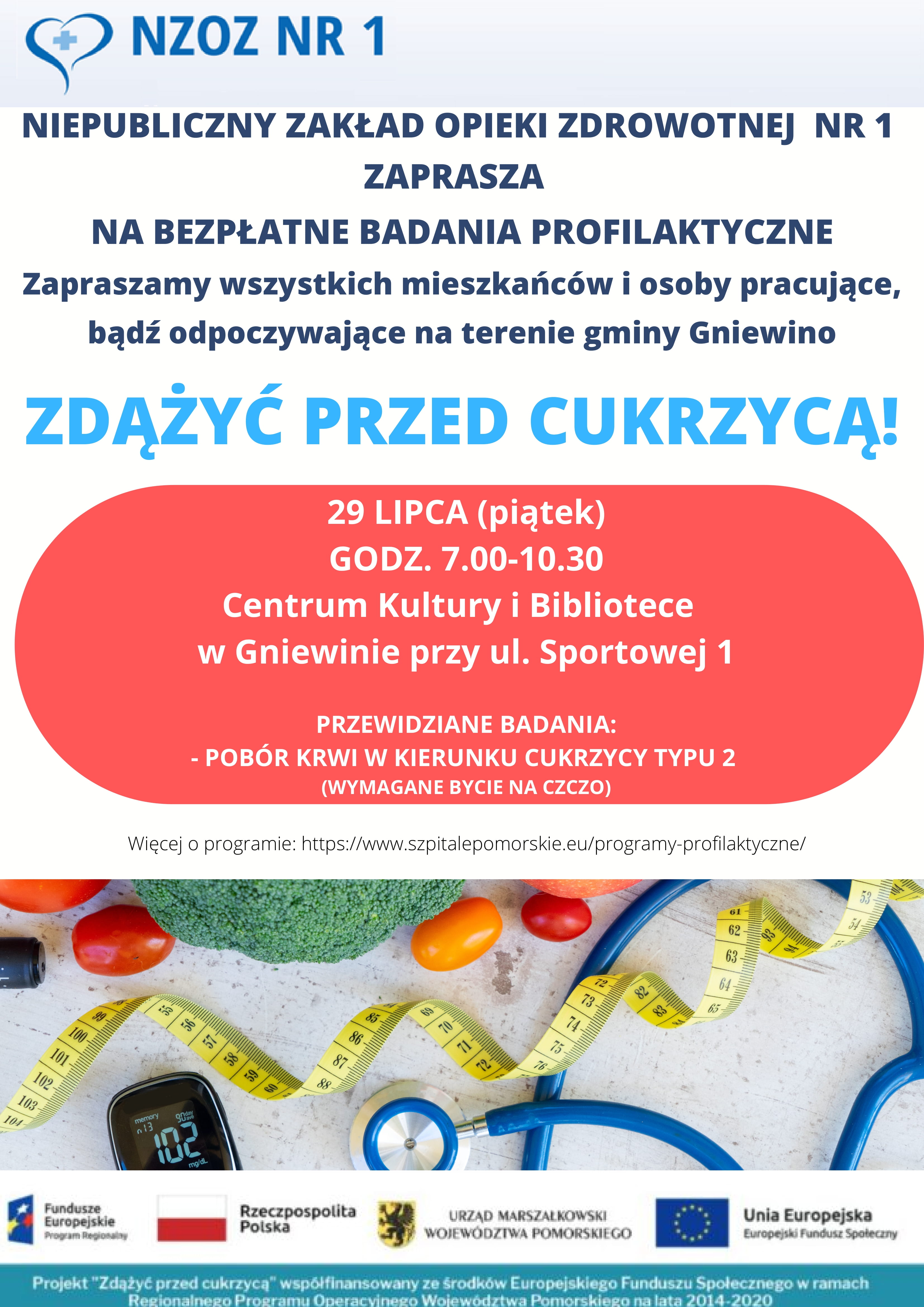 Bezpłatne badania profilaktyczne - ZDĄŻYĆ PRZED CUKRZYCĄ