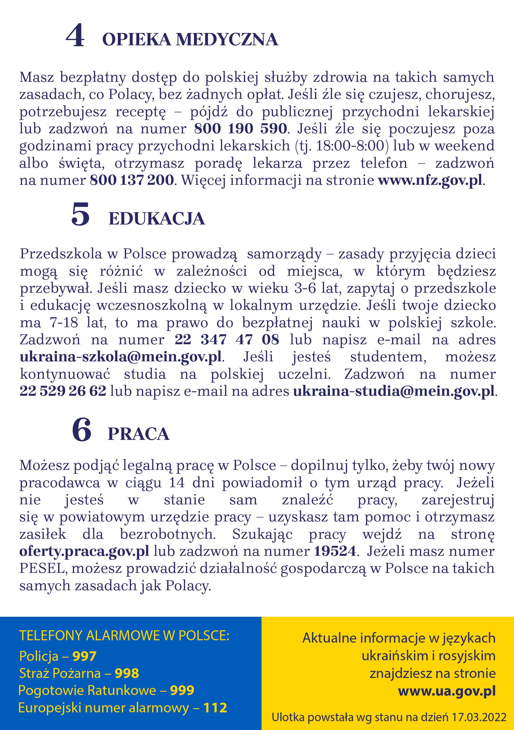 Ulotka Polska strona 2