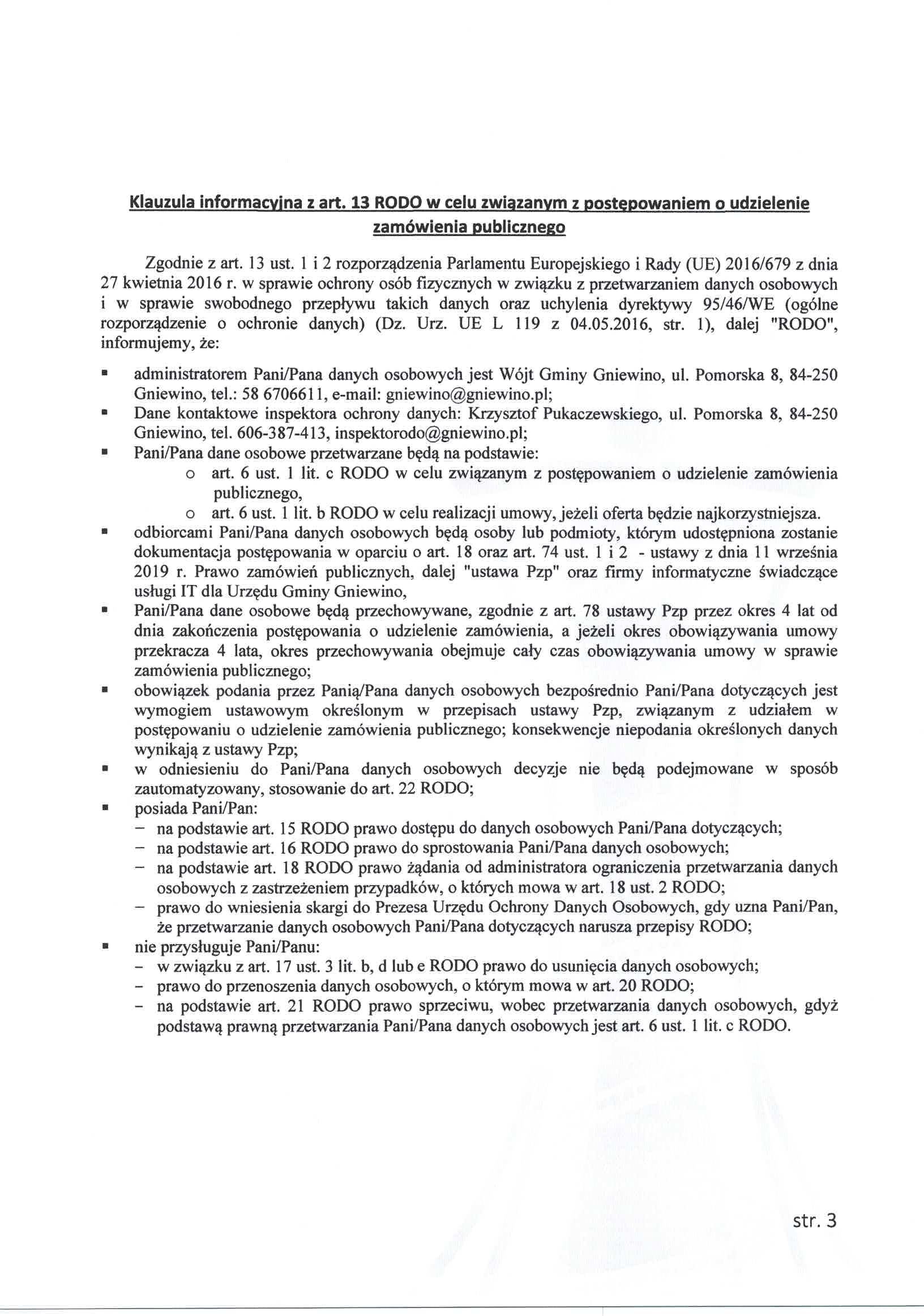 zapytaniem ofertowym na odnowienie witaczy umiejscowionych na terenie Gminy Gniewino. 