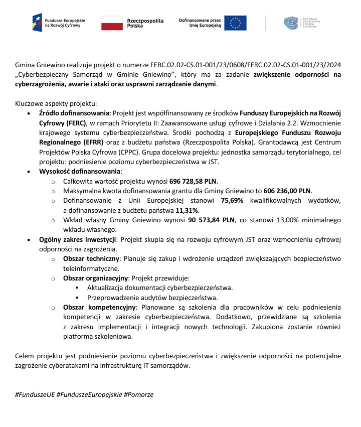 Cyberbezpieczny Samorząd w Gminie Gniewino