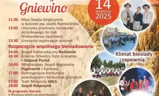 Zdjęcie do Dożynki Powiatowo-Gminne w Gniewinie &ndash; 14 września 2025 r