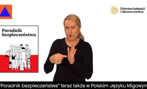 Zdjęcie do Poradnik bezpieczeństwa r&oacute;wnież w języku migowym.