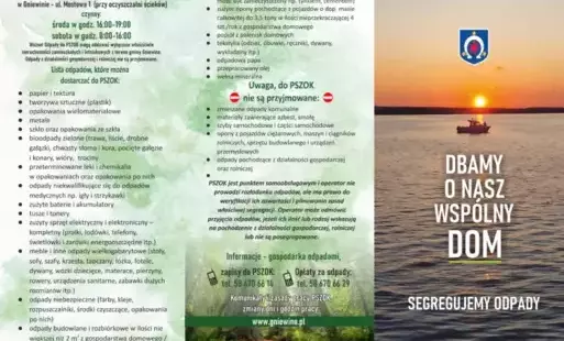 Zdjęcie do Segregacja odpad&oacute;w i Punkt Selektywnej Zbi&oacute;rki Odpad&oacute;w Komunalnych w Gniewinie   