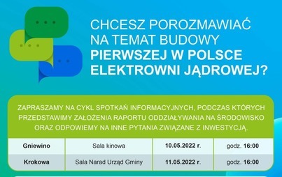 Zdjęcie do Spotkanie informacyjne dot. budowy pierwszej  w Polsce elektrowni jądrowej