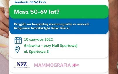 Zdjęcie do Badania mammograficzne dla Pań w wieku 50-69 lat