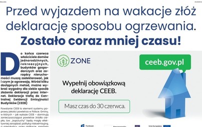 Zdjęcie do Przed wyjazdem na wakacje zł&oacute;ż  deklarację sposobu ogrzewania. Zostało coraz mniej czasu!
