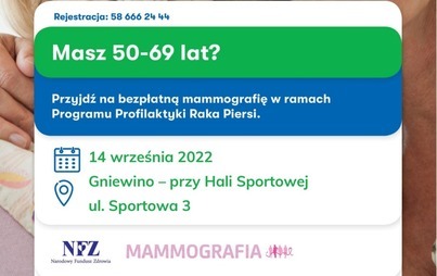 Zdjęcie do Bezpłatne badania mammograficzne dla Pań w wieku 50-69 lat