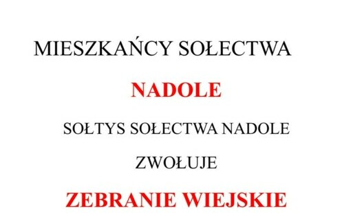 Zdjęcie do Zaprosznie na zebranie wiejskie Sołectwa Nadole
